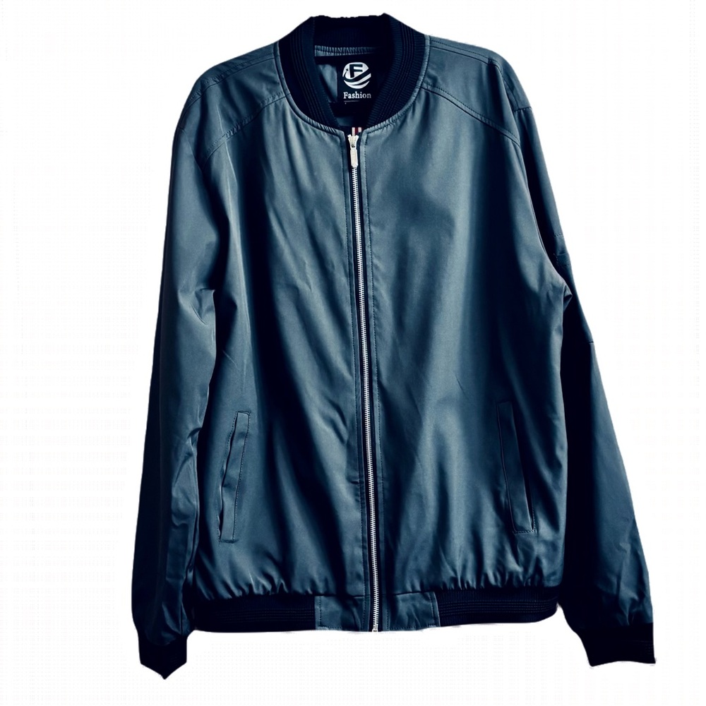 Men's Slate Gray Bomber Jacket by Fashion Brand